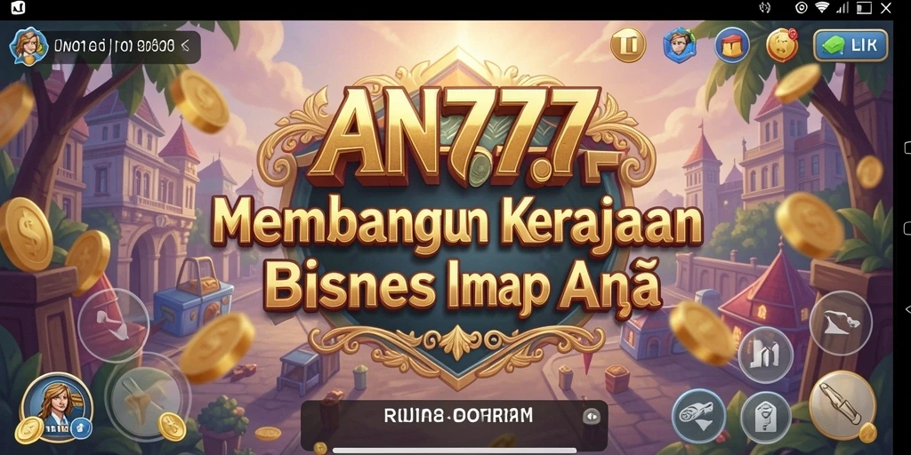 Tampilan gameplay AN777 yang menarik saat membangun kerajaan bisnis.