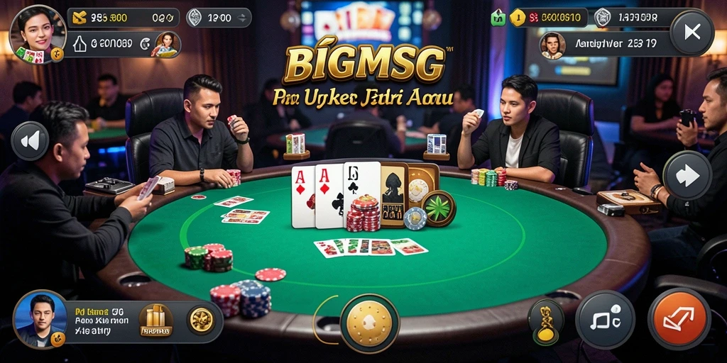 Tampilan gameplay poker yang mendebarkan dan penuh strategi.