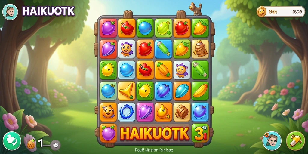 Tampilan gameplay HAIKUOTK yang menawan dan penuh warna dalam kategori Match-3.