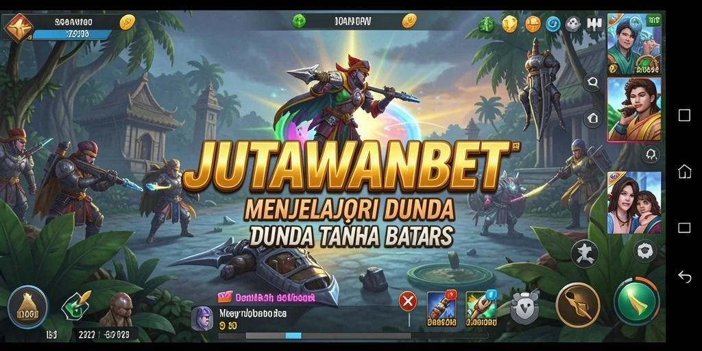 Tampilan gameplay seru dalam JUTAWANBET di dunia yang luas.