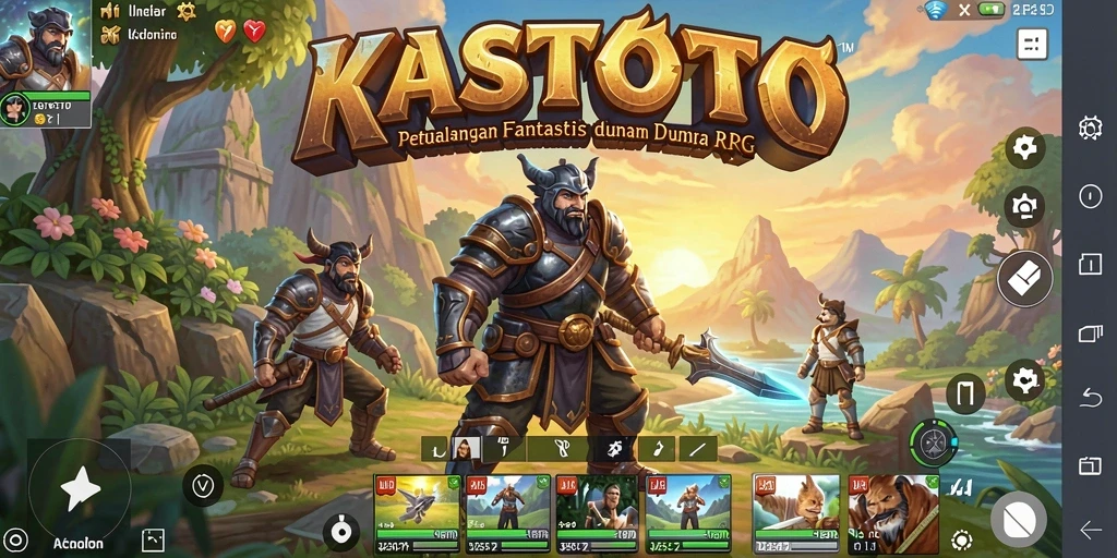 Tangkapan layar KASTOTO menampilkan aksi seru dalam pertempuran RPG.