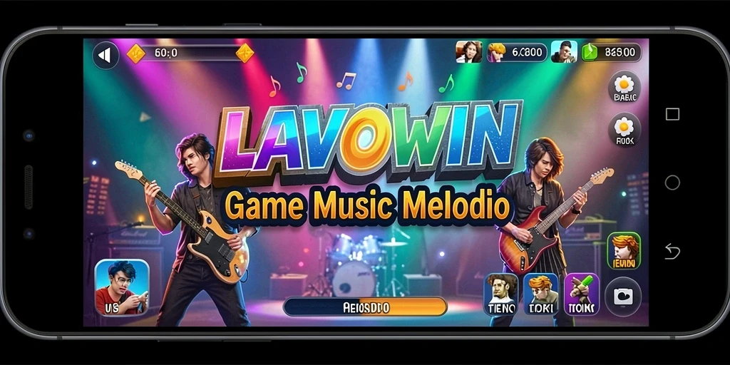 Tampilan gameplay LAVOWIN yang menawan penuh musik.