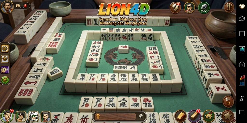 Tampilan seru gameplay Mahjong di LION4D dengan grafik yang menarik.