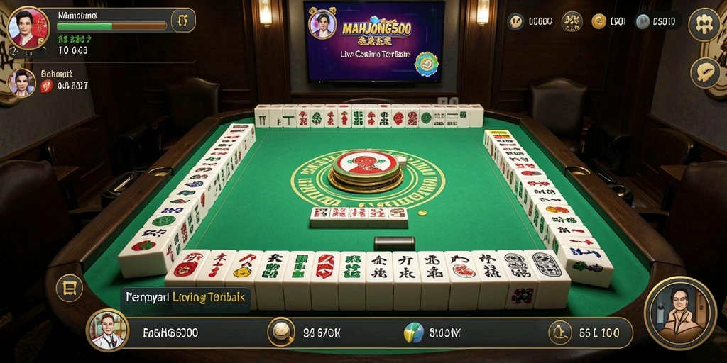 Tampilan menarik dari gameplay MAHJONG500 di Live Casino.