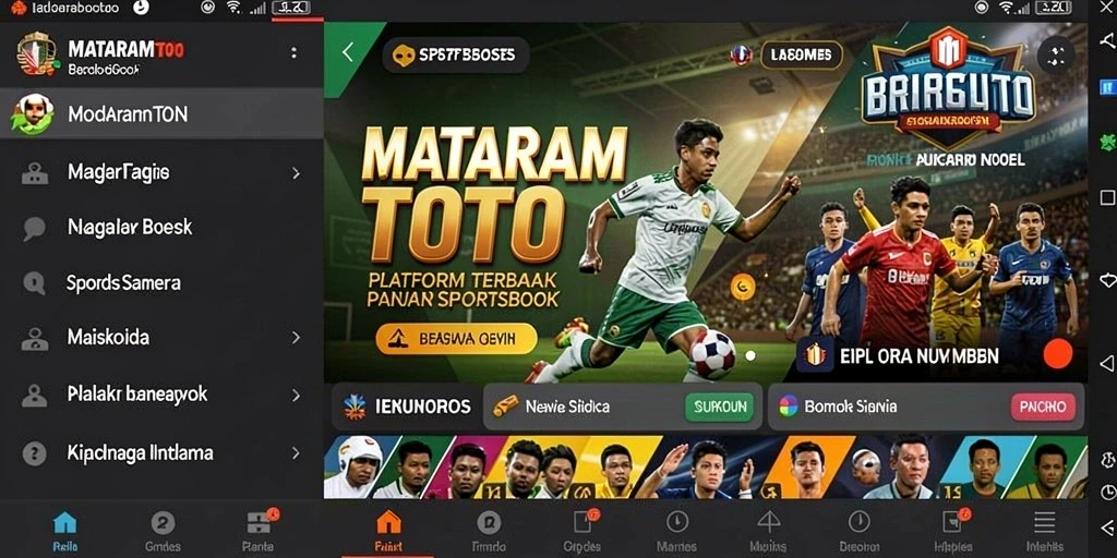 Tampilan utama MATARAMTOTO yang menampilkan berbagai olahraga untuk taruhan.