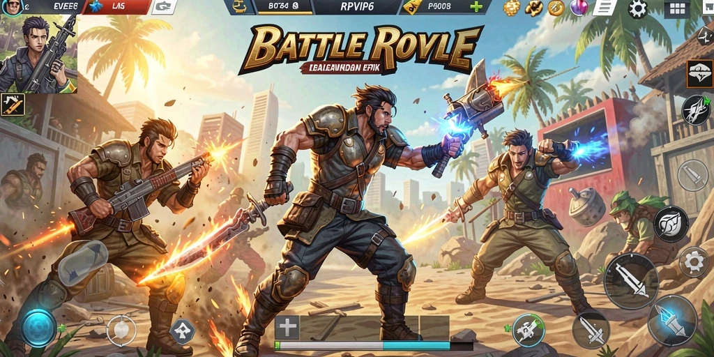 Gameplay seru RPVIP6 dalam mode Battle Royale yang mendebarkan.