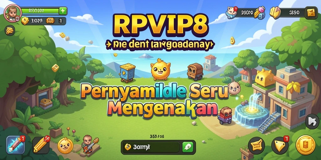 Tampilan gameplay dari RPVIP8 yang menampilkan kemajuan karakter dalam mode Idle.