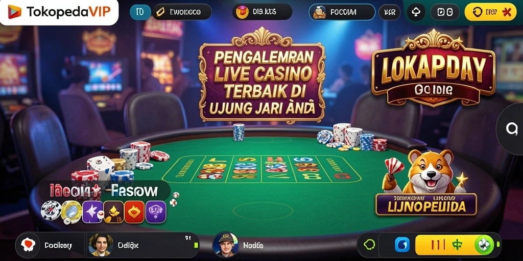 Screenshot gameplay TOKOPEDIAVIP yang menampilkan aksi dealer langsung.