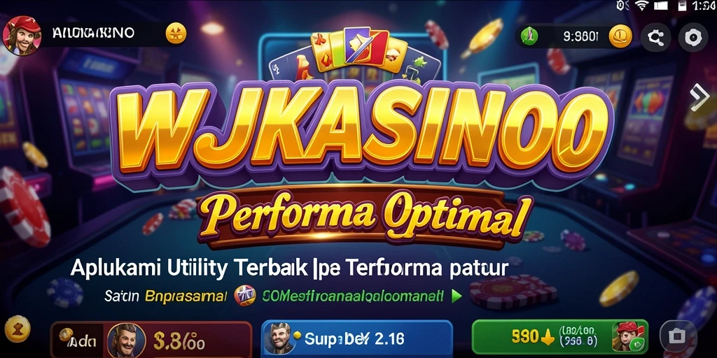 Tampilan antarmuka menarik dari WJKASINO pada perangkat Android.
