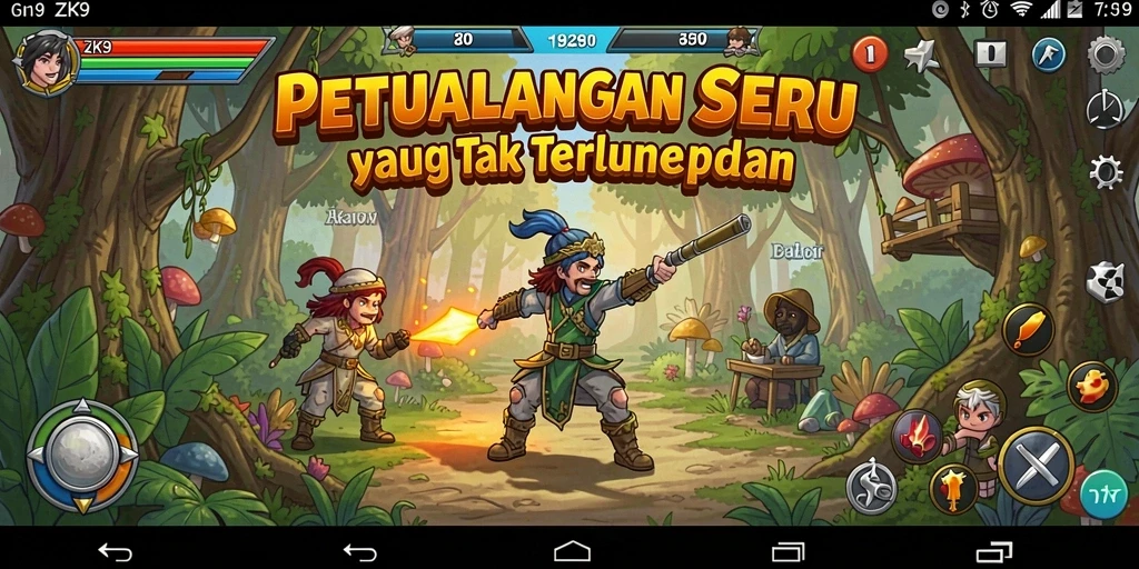 Tampilan gameplay seru ZK9 dengan karakter utama menjelajahi dunia petualangan.